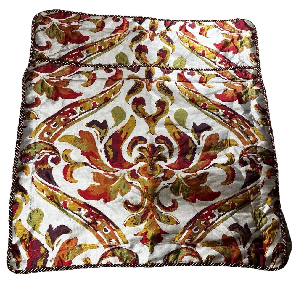 Sherry Kline Luxury Queen Pillow Shams Multicolor Braided‎ Trim P.C.H.F